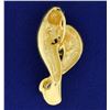 Image 2 : Manatee Pendant with Blue Topaz and Diamonds in 14k Gold