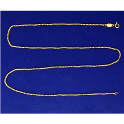 24 1/2 Inch 18k Gold Box Link Neck Chain