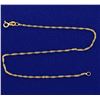 Image 1 : 9 1/2 Inch Italian Made Rope Style Anklet in 14k Gold