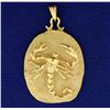 Image 1 : Scorpio Zodiac Scorpion Pendant in 14k Gold