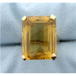 Large 20 Carat Citrine Ring