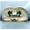 Image 1 : White Sapphire, Tourmaline, & Lab Emerald Ring