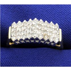 1/2ct Total Weight Diamond Cluster Ring