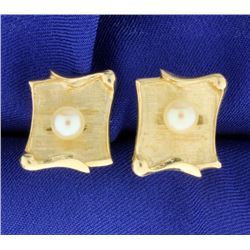 Pearl & 14K Gold Cufflinks