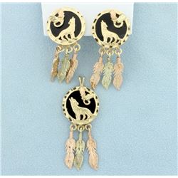 Dream catcher Pendant & Earrings Set