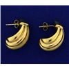 Image 1 : Large Hollow Gold Earrings
