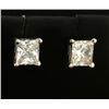 Image 1 : 1.2ct TW Princess Cut Diamond Stud Earrings