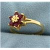 Image 2 : Natural Ruby Flower Ring