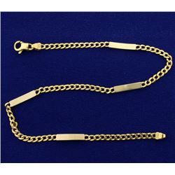 10 1/2 Inch Curb and Bar Link Anklet