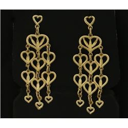 Heart Dangle Chandelier Earrings