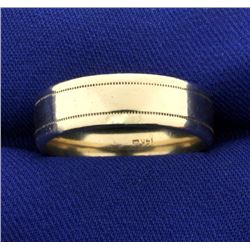 Men's 7mm Wide Wedding Band with Beaded Edge