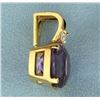 Image 2 : 17ct Amethyst and Diamond Pendant