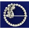 Image 2 : Cultured Pearl and Diamond Circle Pin