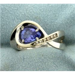 Diamond and Tanzanite Infinity Ring