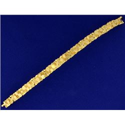 Heavy 18k Yellow Gold Men's Nugget Bracelet by Mayor's