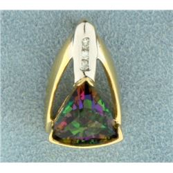 Mystic Topaz and Diamond Pendant