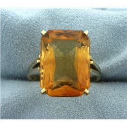 14ct Emerald Cut Citrine Ring