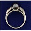 Image 3 : Diamond and Black Pearl Ring