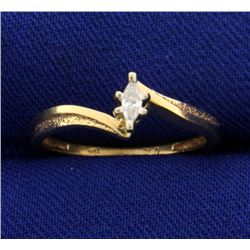 Marquise Diamond Solitaire Bypass Ring