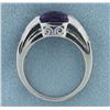 Image 3 : Amethyst and Diamond 14k White Gold Ring