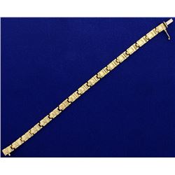 14k Yellow Gold Designer Link Bracelet