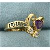 Image 2 : Love You Amethyst and Diamond Ring