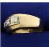 Image 2 : .3ct TW Men's 3 Stone Diamond Ring