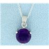 Image 1 : Round Amethyst Pendant with Chain