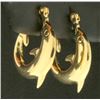 Image 2 : Yellow Gold Dolphin Hoop Earrings