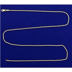 22 Inch Rope Style Neck Chain in 14k Gold