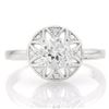 Image 2 : Large White Topaz Vintage Style Ring with Diamond set in Sterling Silver