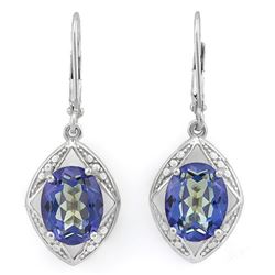 Blue Violet Mystic Topaz Dangle Earrings in Sterling Silver