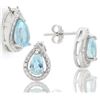 Image 2 : Baby Swiss Blue Topaz 1.8CTW Pendant and Earring Set in Sterling Silver