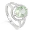 Image 1 : Huge 2.4CT Green Amethyst Rope Halo Split Shank Style Ring with Diamond in Sterling Silver