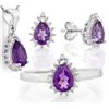 Image 2 : Amethyst 2.6CTW Ring Earring and Necklace Set in Sterling Silver