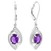 Image 2 : Amethyst and Diamond Dangle Earrings