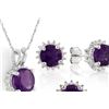 Image 1 : Starburst Amethyst Earrings and Pendant SET in Sterling Silver