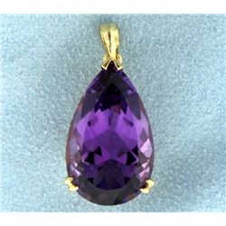 18 ct Pear Shaped Amethyst Pendant in 14k Gold