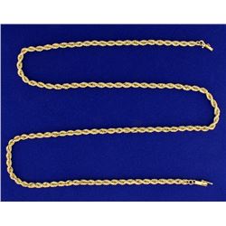 25 Inch Rope Style Neck Chain in 14k Gold