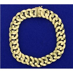 Italian Made Designer Circle Link 14k Gold Bracelet