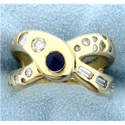 1 ct TW Custom Designed Sapphire and Diamond Ring