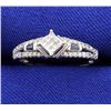 Image 1 : 1/2ct TW Invisible Set Diamond and Sapphire Ring