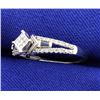 Image 2 : 1/2ct TW Invisible Set Diamond and Sapphire Ring