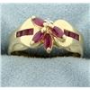 Image 1 : 3/4 ct TW Ruby and Diamond Ring