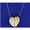 Image 1 : 1 ct TW Micro Pave Set Diamond Pendant on Chain