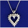 Image 1 : 1ct TW Diamond Heart Pendant with Chain