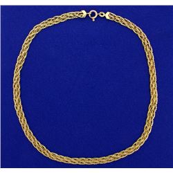 Italian Made 15 1/2 Inch Woven S-Link Neck Chain