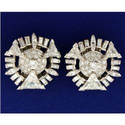 Vintage 7ct TW Diamond Clip-On Earrings