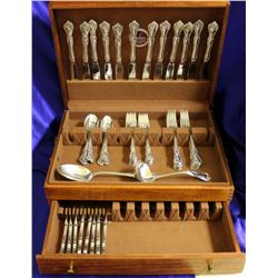 Reed and Barton Rose Cascade 59 piece Sterling Silver Flatware Set