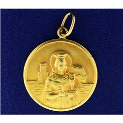 Saint Barbara Pendant in 18k Gold